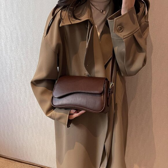 Shoulder Bag for women Y2K Crossbody Vegan Leather Purse Straps Retro Clutch Hob - Picture 3 of 6